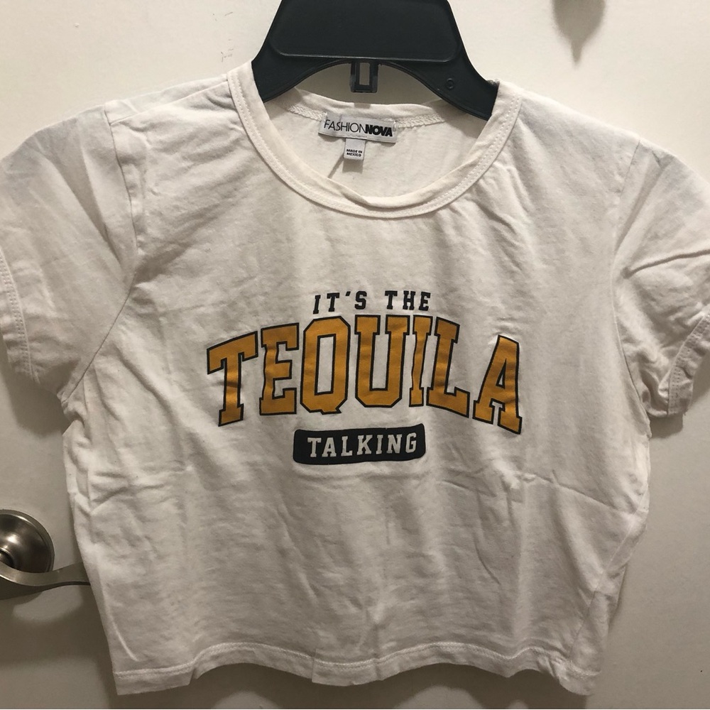 Fashion Nova Girls' White "Tequila Talking" Graphic Tee